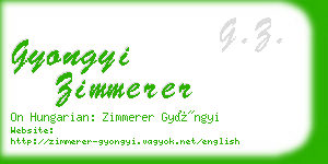 gyongyi zimmerer business card